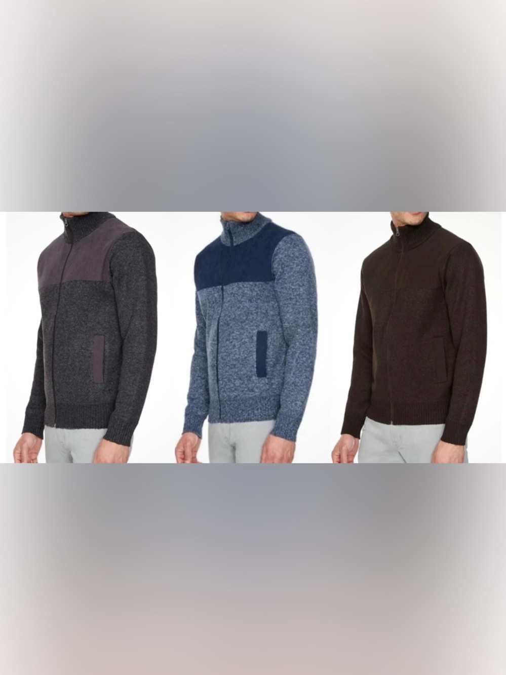 IZOD Men's Full Zip Lined Sweater Medium Size assorted colors New with tags